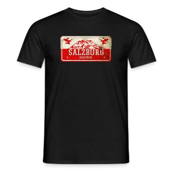 Enseigne vintage Salzbourg Autriche - T-shirt homme - noir - Devant - AI Model Male 178 light (178cm)