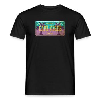 Kap Verde Vintage Palmen Schild - Männer T-Shirt - Schwarz - Vorne - AI Model Male 178 light (178cm)