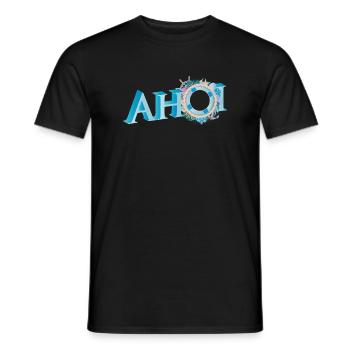 salutation du marin maritime lettrage Ahoi - T-shirt homme - noir - Devant - AI Model Male 178 light (178cm)