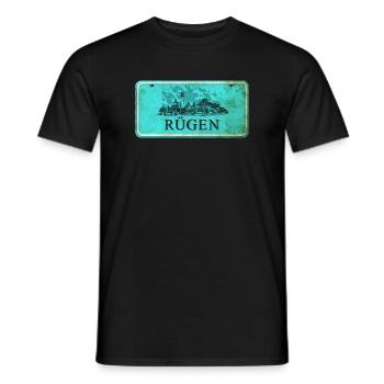 Rügen Vintage Sign - Men's T-Shirt - black - Front - AI Model Male 178 light (178cm)