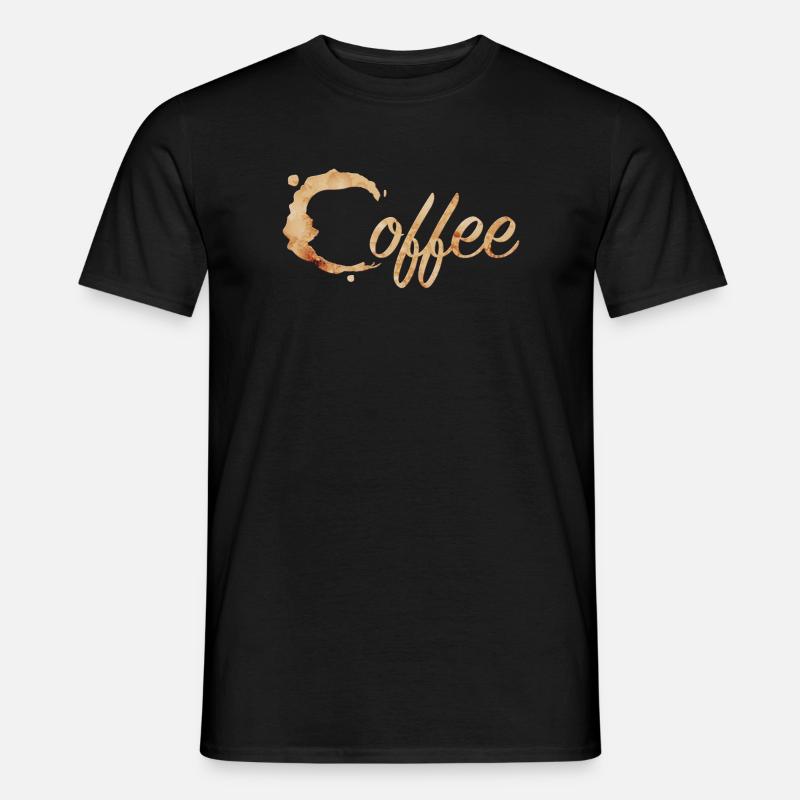 Kaffeefleck Typografie Coffee - Männer T-Shirt - Schwarz