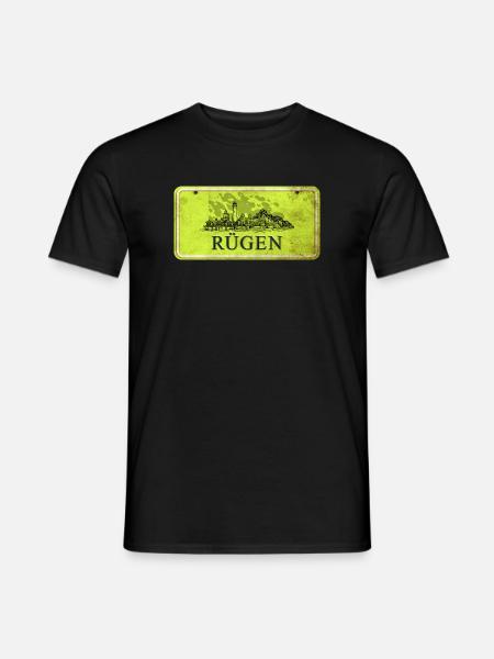 Rügen Vintage Schild - Männer T-Shirt - Schwarz