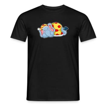 Pyjama de couchage éléphant - T-shirt homme - noir - Devant - AI Model Male 178 light (178cm)