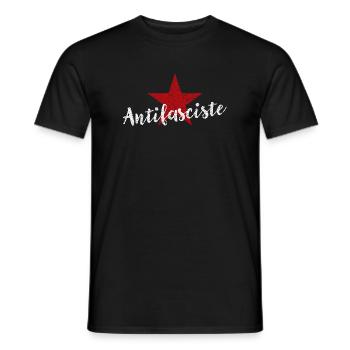 Antifascist - Men's T-Shirt - black - Front - AI Model Male 178 light (178cm)