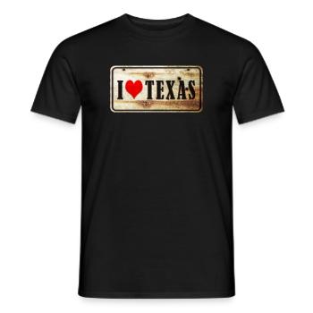 Ich liebe Texas - Männer T-Shirt - Schwarz - Vorne - AI Model Male 178 light (178cm)
