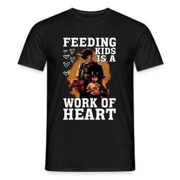 Feeding Kids Is A Work Of Heart 6 - Männer T-Shirt - Schwarz - Vorne - AI Model Male 178 light (178cm)