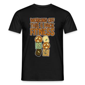 Working Off This 6 Pack Fitness 4 - Men's T-Shirt - black - Front - AI Model Male 178 light (178cm)