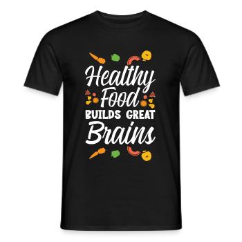Healthy Foods Build Great Brains 4 - Men's T-Shirt - black - Front - AI Model Male 178 light (178cm)