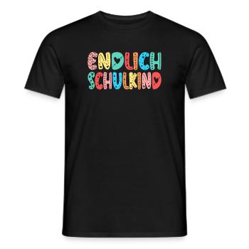 EINSCHULUNG ENDLICH SCHULKIND HERZ - Männer T-Shirt - Schwarz - Vorne - AI Model Male 178 light (178cm)