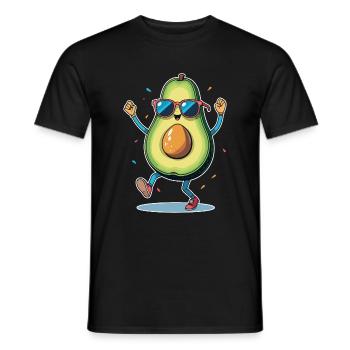 Lustige tanzende Avocado - Cartoon Design - Männer T-Shirt - Schwarz - Vorne - AI Model Male 178 light (178cm)