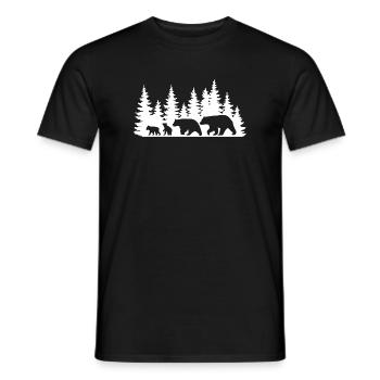 Silhouette Forest Wildlife Design - Men's T-Shirt - black - Front - AI Model Male 178 light (178cm)