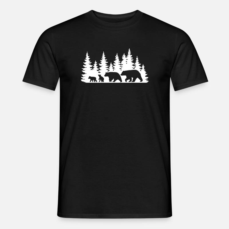 Silhouette Wald Tierwelt Design - Männer T-Shirt - Schwarz