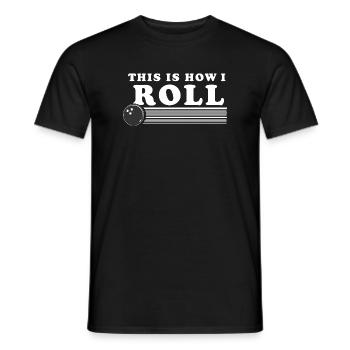 So mache ich Retro Bowling Ball - Männer T-Shirt - Schwarz - Vorne - AI Model Male 178 light (178cm)