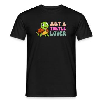 Adorable Turtle Lover Illustration - Men's T-Shirt - black - Front - AI Model Male 178 light (178cm)