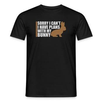 Sorry I Can't I Have Plans With My Bunny Hase Logo - Männer T-Shirt - Schwarz - Vorne - AI Model Male 178 light (178cm)