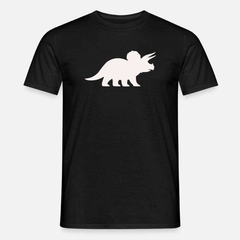 Triceratops Silhouette – Minimal Dino - Men's T-Shirt - black