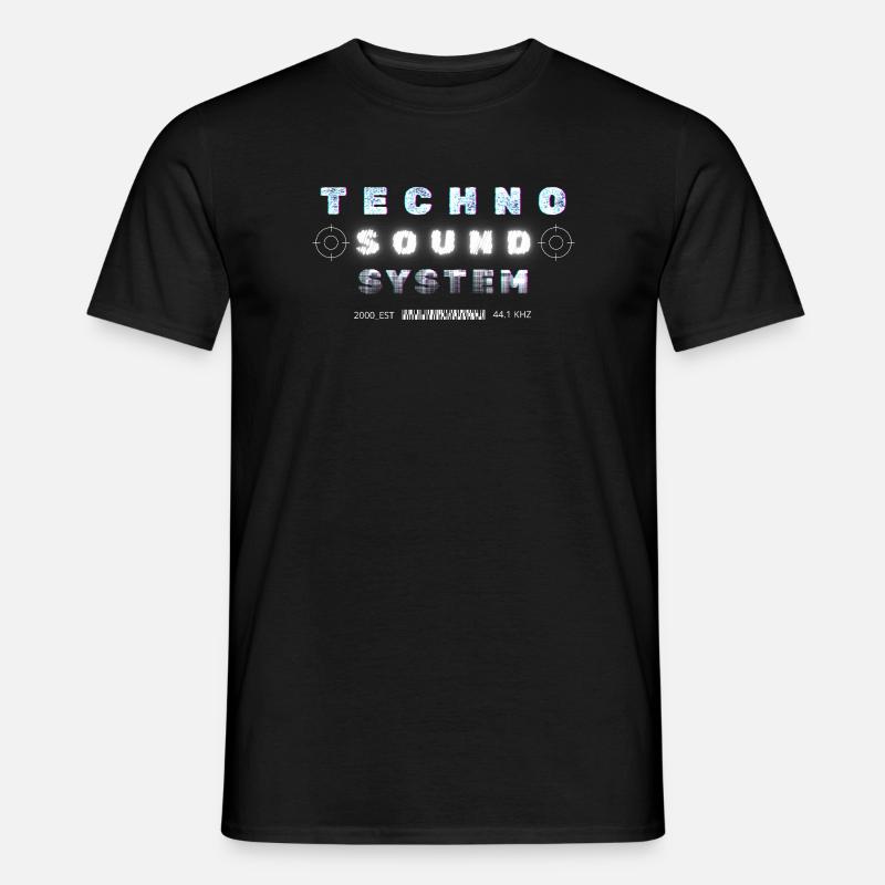 Techno Underground Club Logo - Männer T-Shirt - Schwarz