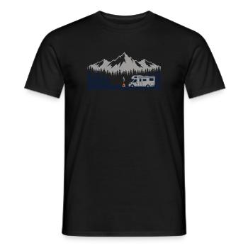 Camping Shirt for Motorhome Camper - Men's T-Shirt - black - Front - AI Model Male 178 light (178cm)