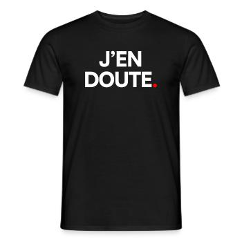 J’en doute - T-shirt homme - noir - Devant - AI Model Male 178 light (178cm)