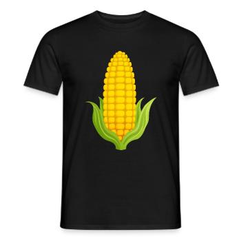 corn corncob vegetable001 - Men's T-Shirt - black - Front - AI Model Male 178 light (178cm)