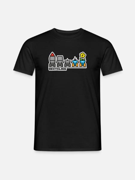 krieg frieden blume - Männer T-Shirt - Schwarz