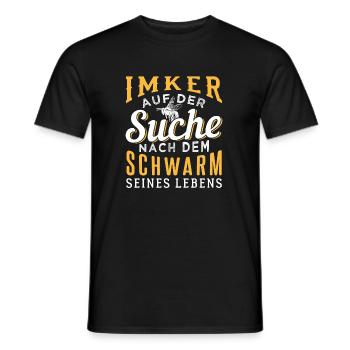 Imker auf der Suche nach dem Schwarm seines Lebens - Männer T-Shirt - Schwarz - Vorne - AI Model Male 178 light (178cm)