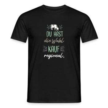 Tu as le choix, achète régionale. - T-shirt homme - noir - Devant - AI Model Male 178 light (178cm)