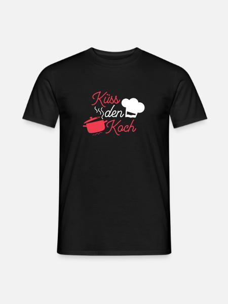 Küss den Koch - Männer T-Shirt - Schwarz