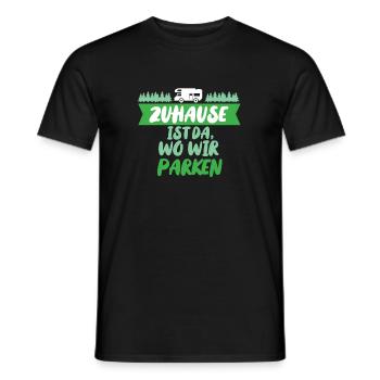 Zuhause ist da, wo wir parken - Männer T-Shirt - Schwarz - Vorne - AI Model Male 178 light (178cm)