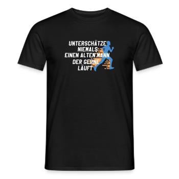Unterschätze niemals einen alten Mann der läuft - Männer T-Shirt - Schwarz - Vorne - AI Model Male 178 light (178cm)