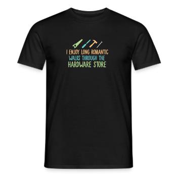 I enjoy long walks through the hardware store - Men's T-Shirt - black - Front - AI Model Male 178 light (178cm)