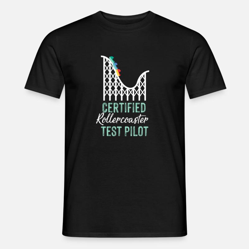 Certified Rollercoaster Test Pilot - Men’s T-shirt - black