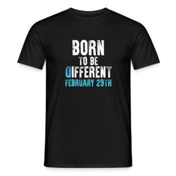 Né pour être différent - 29 février - T-shirt homme - noir - Devant - AI Model Male 178 light (178cm)