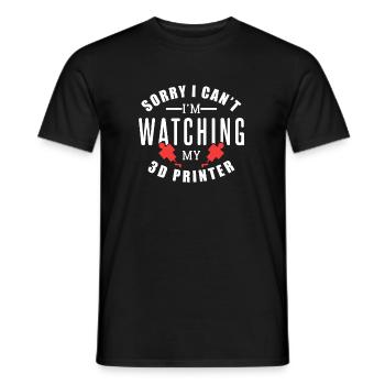 Désolé, je ne peux pas - je regarde mon imprimante 3D - T-shirt homme - noir - Devant - AI Model Male 178 light (178cm)