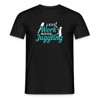 Moins de travail, plus de jonglage - T-shirt homme - noir - Devant - AI Model Male 178 light (178cm)