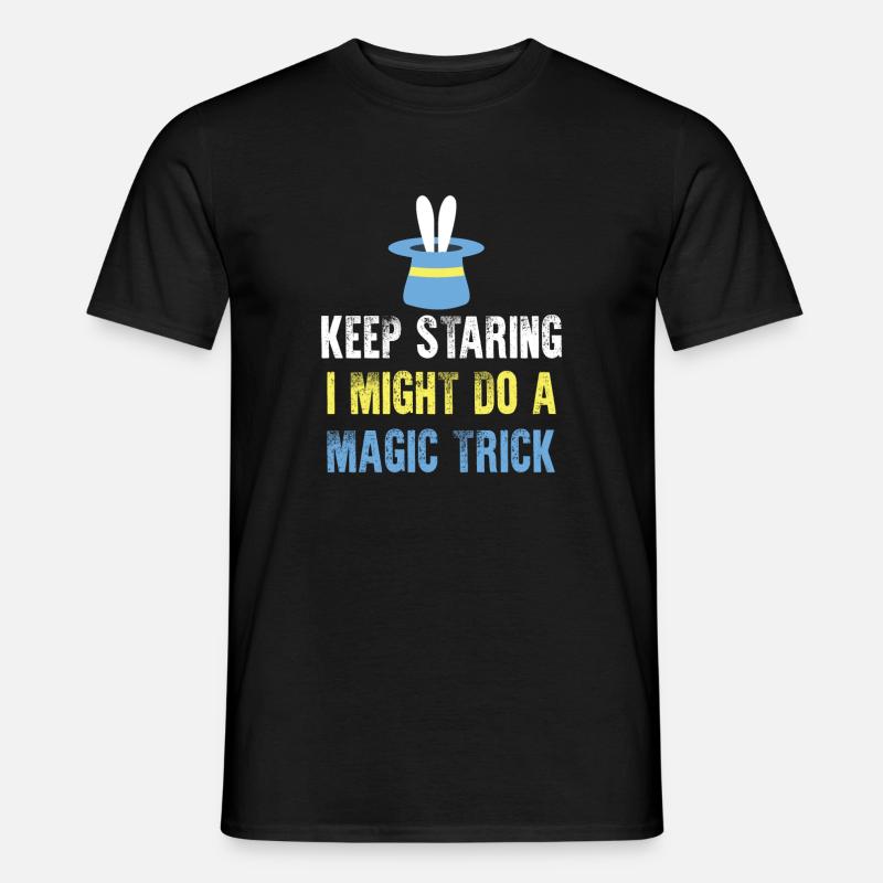 Zauberer Magier Hase - Männer T-Shirt - Schwarz