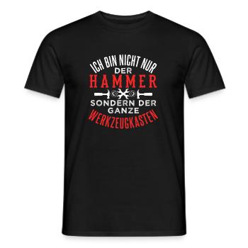 Boîte à outils de marteau de rénovation domiciliaire - T-shirt homme - noir - Devant - AI Model Male 178 light (178cm)