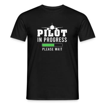 Pilot in training - Men's T-Shirt - black - Front - AI Model Male 178 light (178cm)