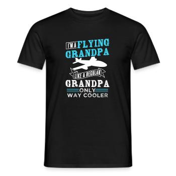 Pilot fliegender Opa - Männer T-Shirt - Schwarz - Vorne - AI Model Male 178 light (178cm)