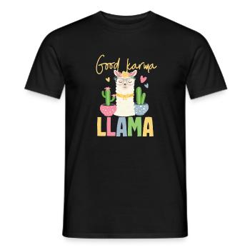 Karma Lama - Männer T-Shirt - Schwarz - Vorne - AI Model Male 178 light (178cm)