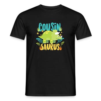 Dino Dinosaurier Cousine Cousin Geschenk - Männer T-Shirt - Schwarz - Vorne - AI Model Male 178 light (178cm)