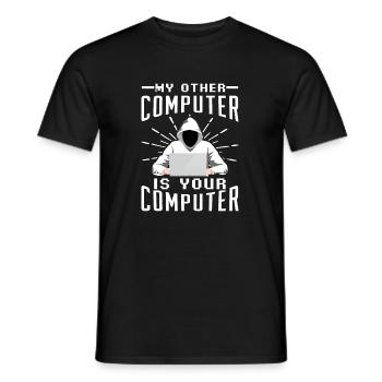 Hacker Computer - Männer T-Shirt - Schwarz - Vorne - AI Model Male 178 light (178cm)