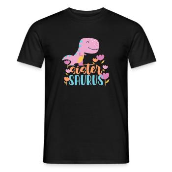 Sister Saurus gift for girls - Men's T-Shirt - black - Front - AI Model Male 178 light (178cm)