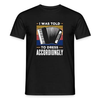 Idée cadeau rétro accordéon - T-shirt homme - noir - Devant - AI Model Male 178 light (178cm)