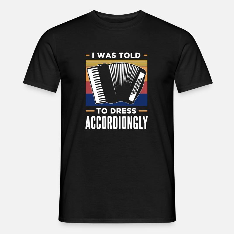 Akkordeon Retro Geschenkidee - Männer T-Shirt - Schwarz