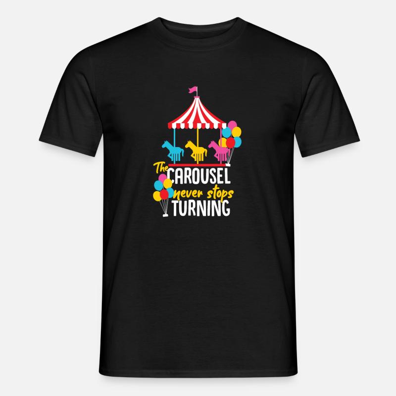 Karussell Kirmes Geschenkidee - Männer T-Shirt - Schwarz