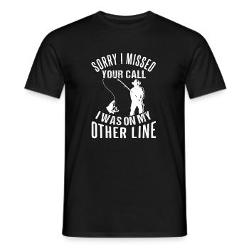 Pêche pêche pêche canne à pêche cadeau de pêcheur - T-shirt homme - noir - Devant - AI Model Male 178 light (178cm)
