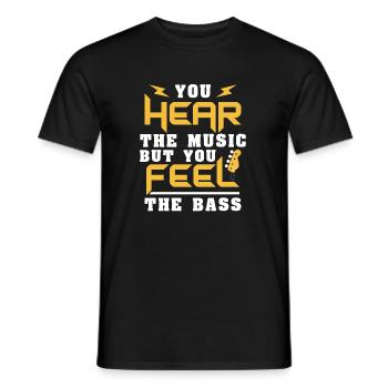 Bass Guitar Electric Bass Feel Gift - Men's T-Shirt - black - Front - AI Model Male 178 light (178cm)