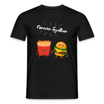 Burger & Pommes Paar Geschenk für Pommes Liebhaber - Männer T-Shirt - Schwarz - Vorne - AI Model Male 178 light (178cm)