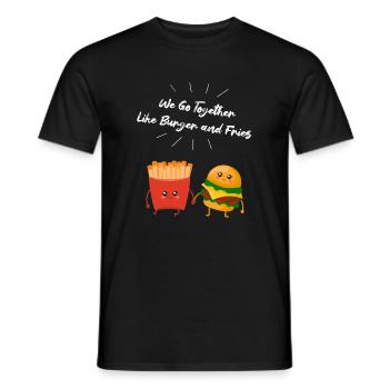 Burger & Pommes Paar Geschenk für Pommes Liebhaber - Männer T-Shirt - Schwarz - Vorne - AI Model Male 178 light (178cm)